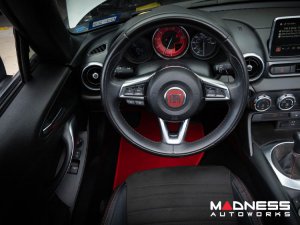 FIAT 124 Floor Mats - Red Carpet w/ Black Scorpion